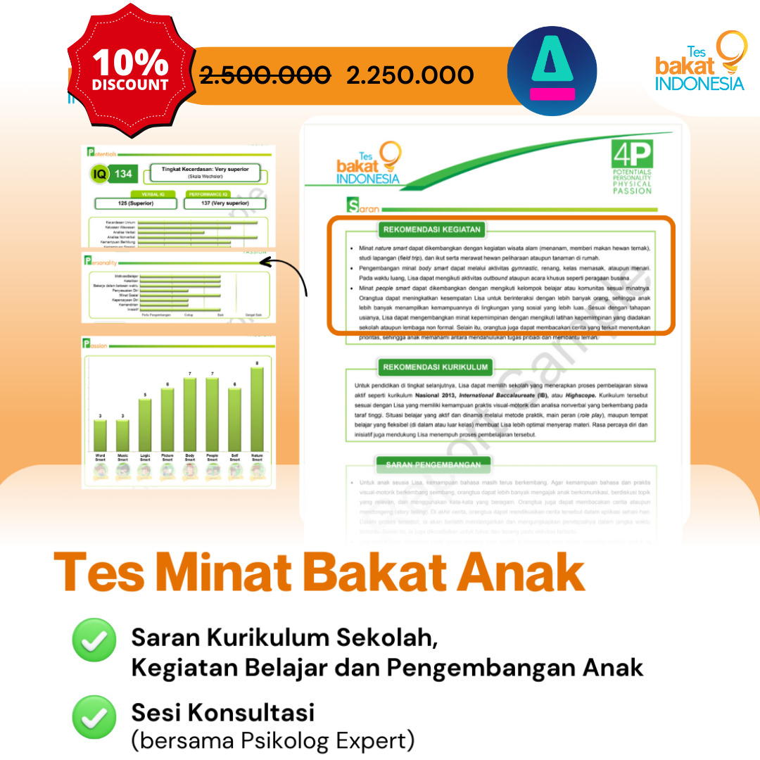 Tes Bakat Anak Premium by Tes Bakat Indonesia