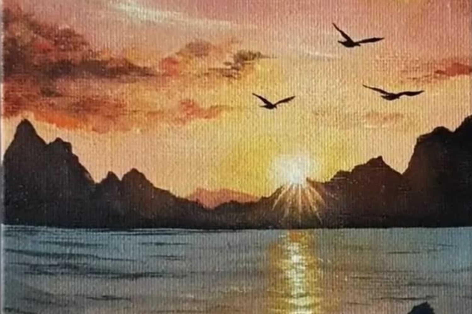 School Holiday Canvas Painting