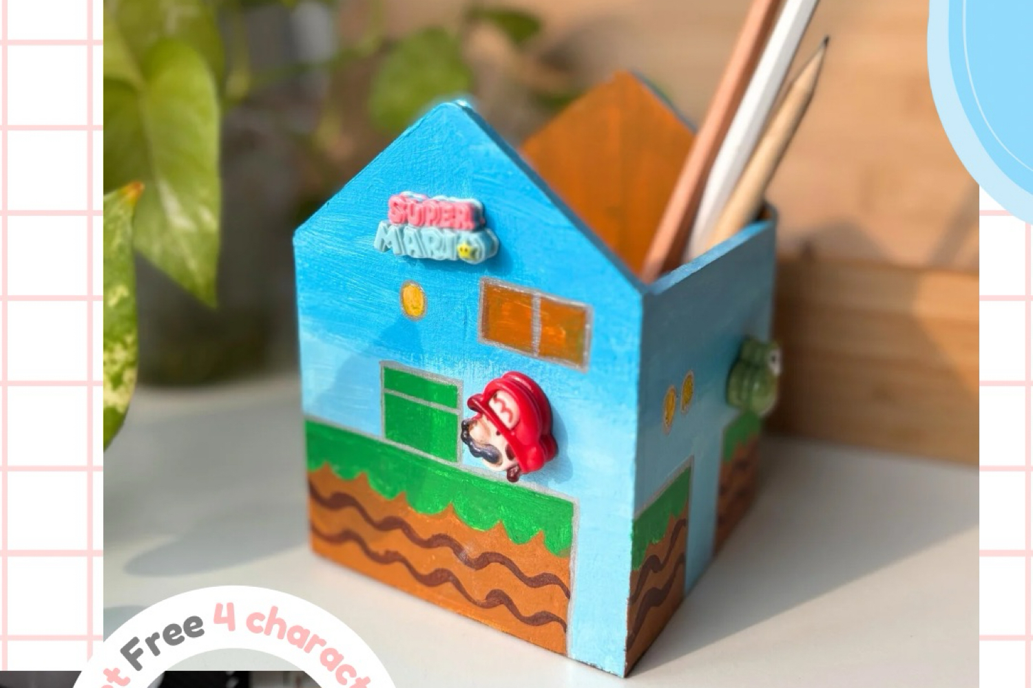 Mario bros DIY pencil holder 2