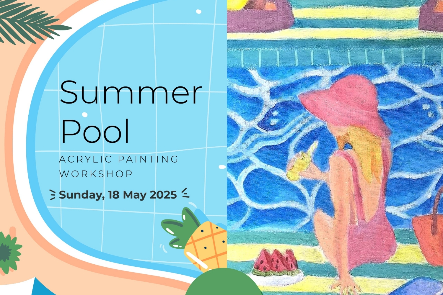 Summer Pool Acrylic Painting Workshop
