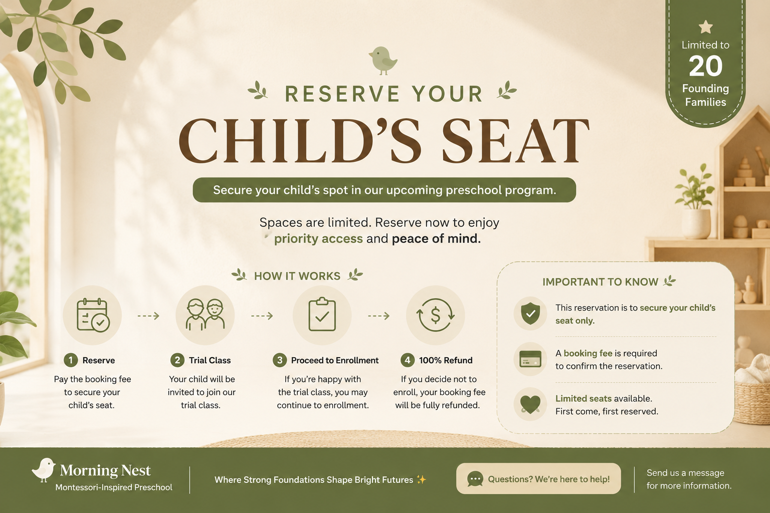 Trial Class & Seat Reservation, Preschool di Depok