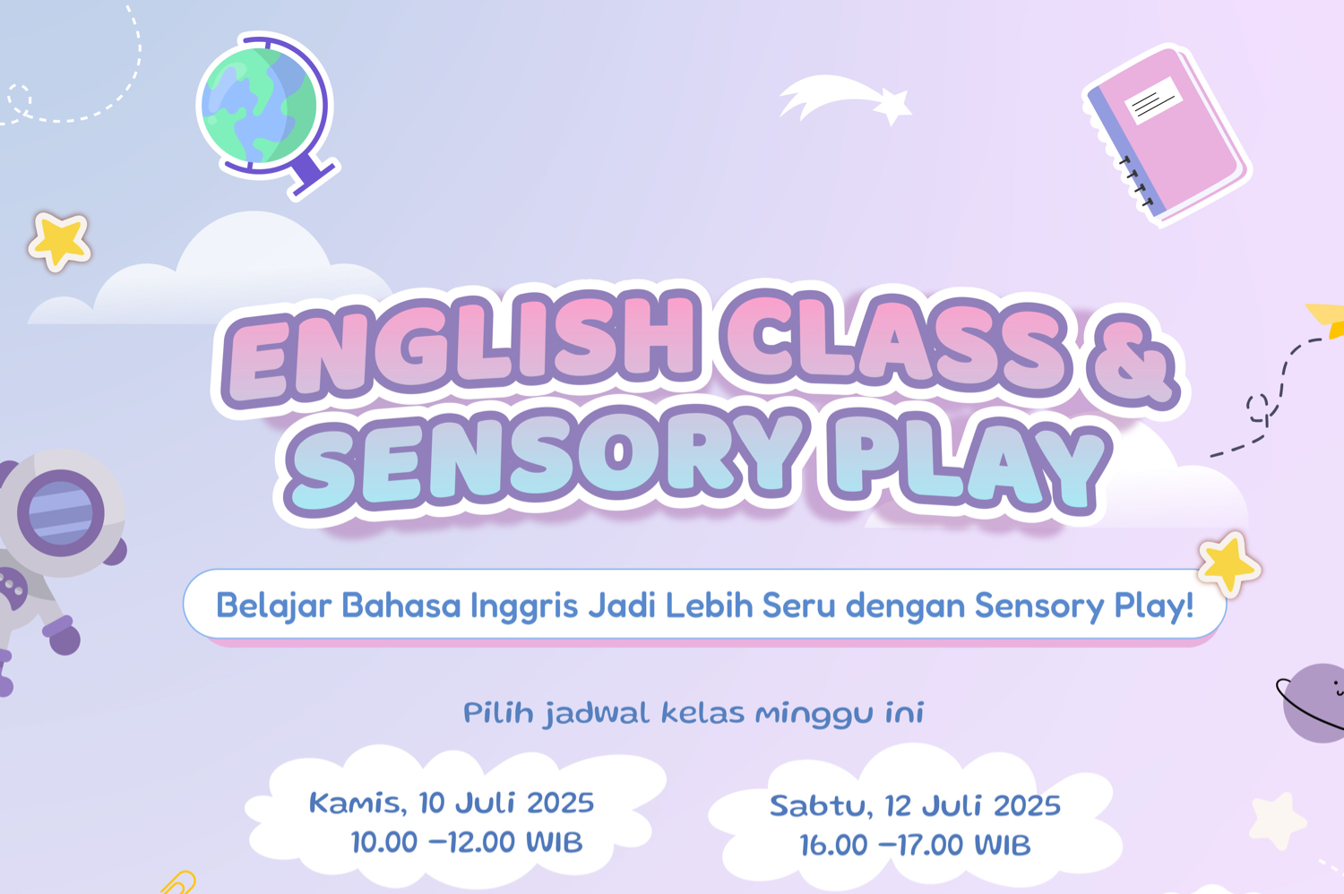 English Class & Sensory Play (Kamis 10 Juli)