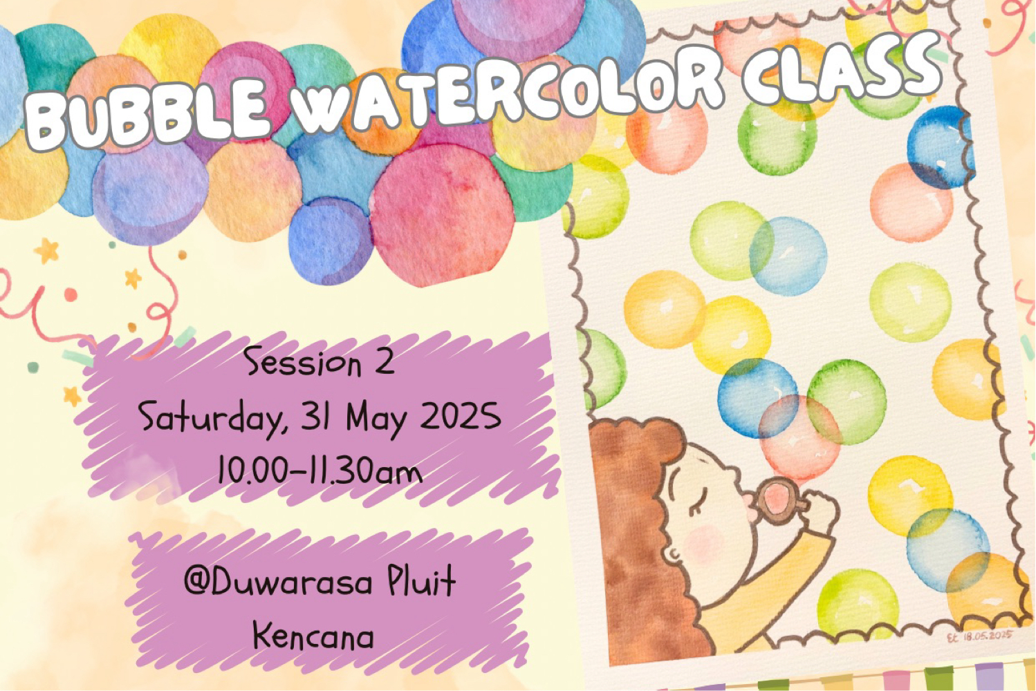 Bubble watercolor class 2