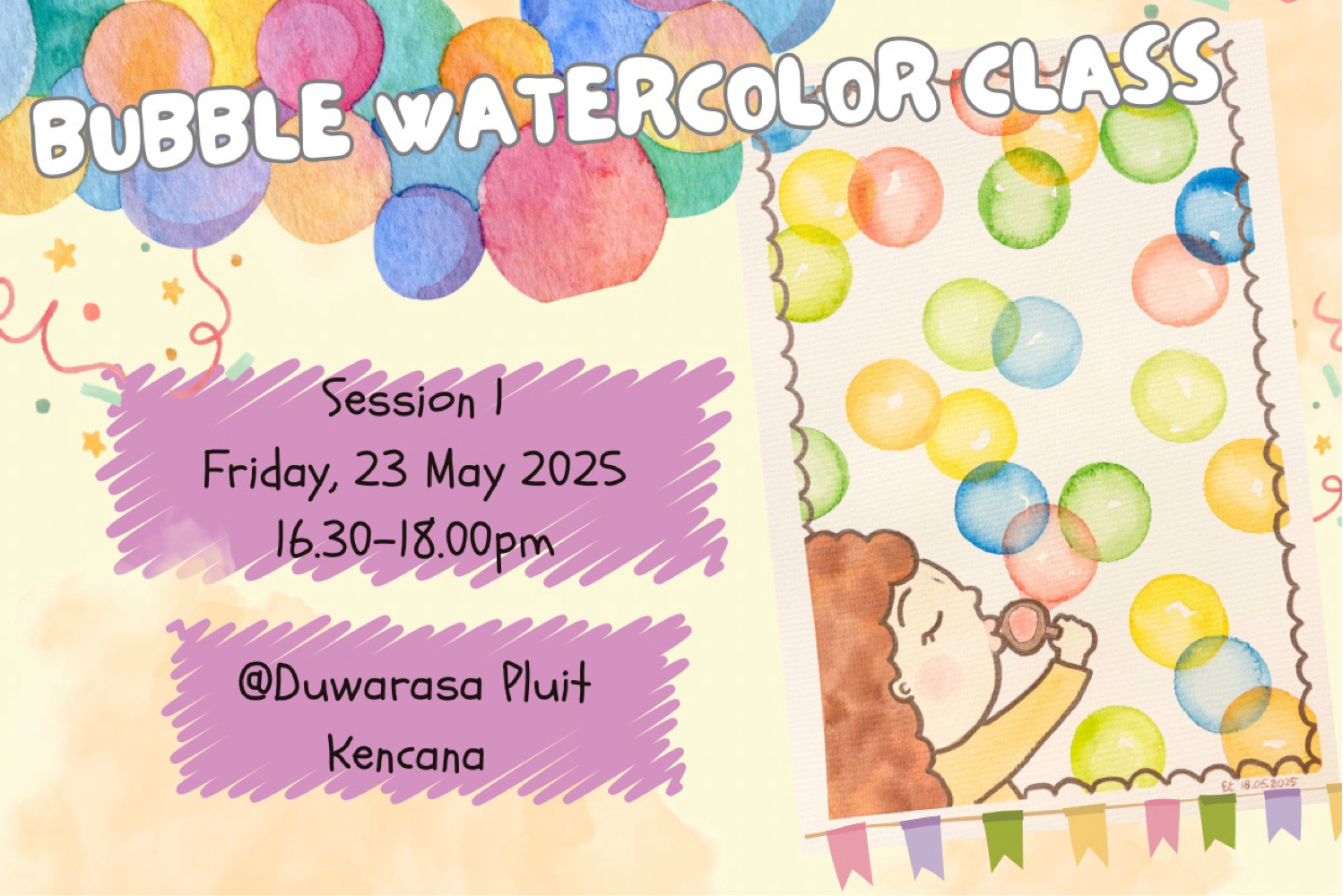 Bubble watercolor class 1