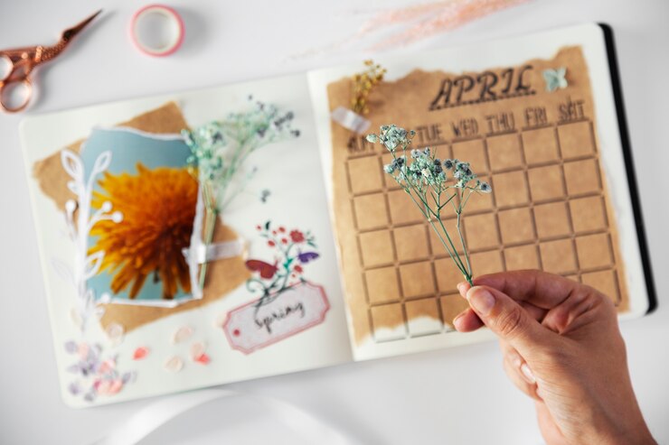Ilustrasi ibu sedang DIY kalender