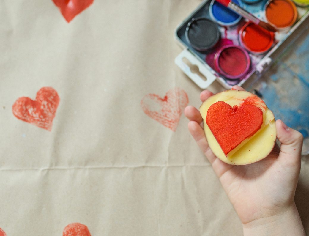 making potato stamps at home