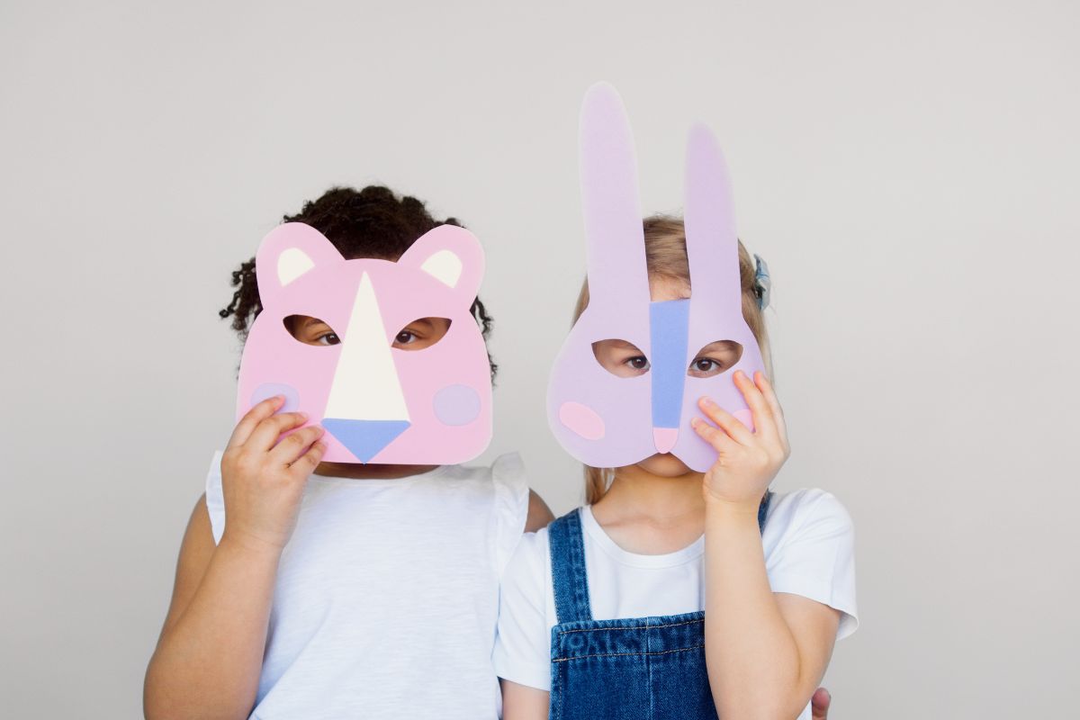 making character masks with children
