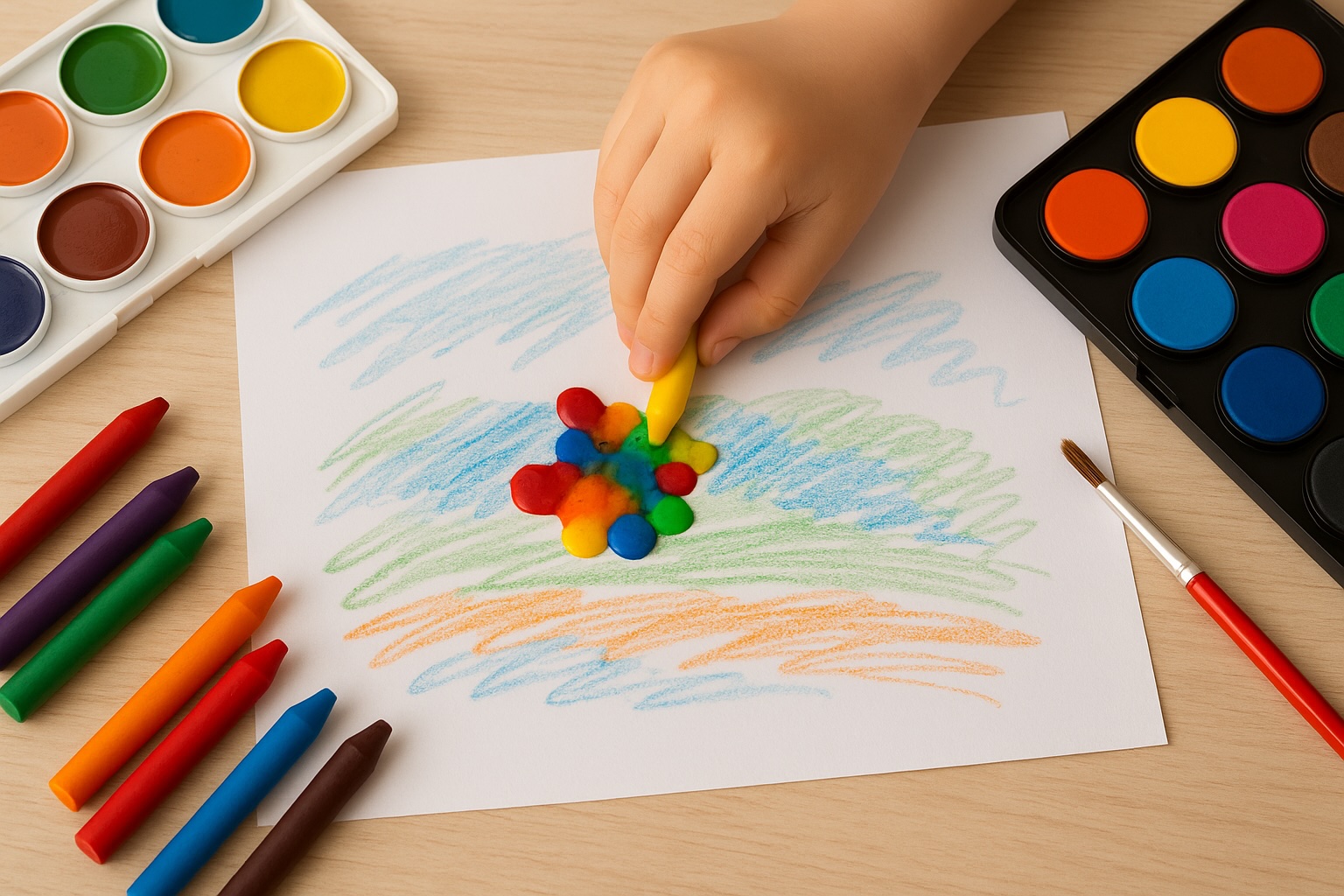 a wax resist watercolour activity